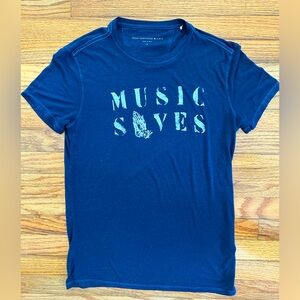 Music Saves by John Varvatos Blue T-Shirt (Small)